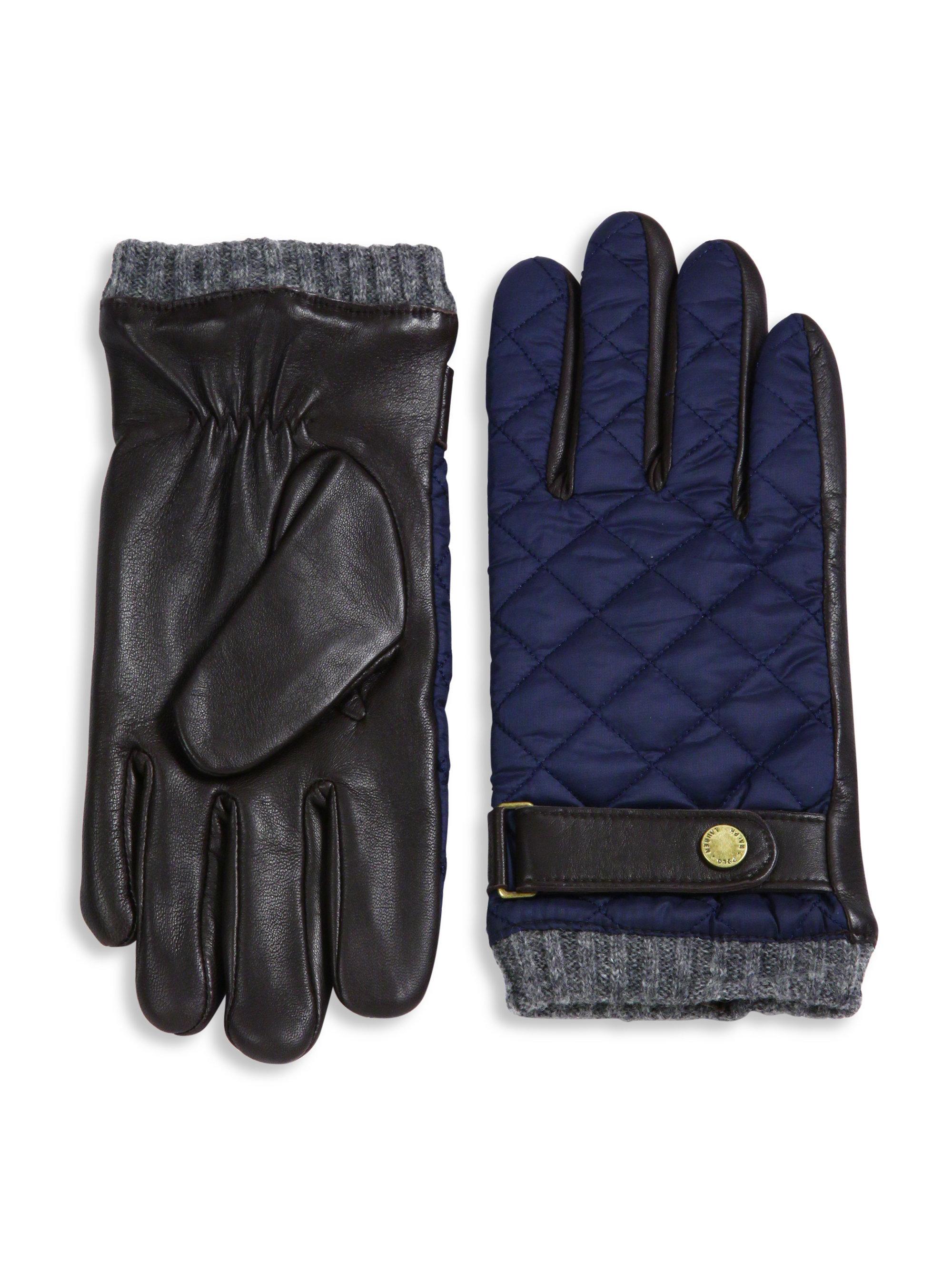 Polo Ralph Lauren Leather Quilted Field Gloves in Blue for Men Lyst